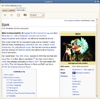 screenshot of the wikipedia context view in a stand-alone window